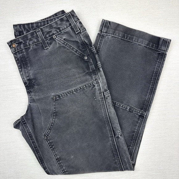 Vtg Y2K Carhartt Double Knee Carpenter Pants Womens 8 Relaxed Fit Black 32x29.5 - Picture 1 of 16